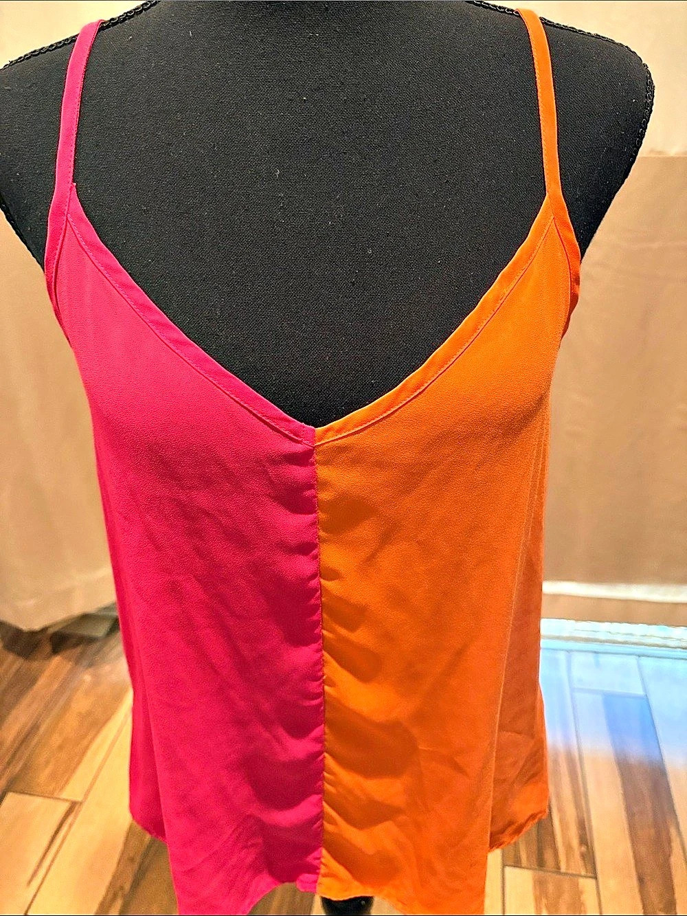 Color Block Cami in Pink & Orange Like New